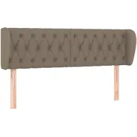 vidaXL Hoofdbord met randen 147x23x78/88 cm stof taupe