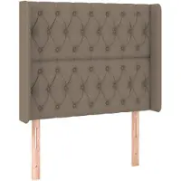 vidaXL Hoofdbord met randen 93x16x118/128 cm stof taupe