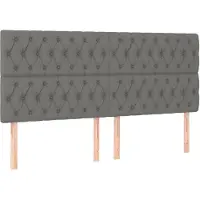 vidaXL Hoofdbord donkergrijs 180x7x118/128 cm Stof