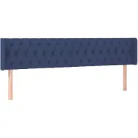 vidaXL Hoofdbord met randen 183x16x78/88 cm stof blauw