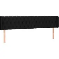 vidaXL Hoofdbord met randen 183x16x78/88 cm stof zwart