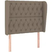 vidaXL Hoofdbord met randen 103x23x118/128 cm stof taupe