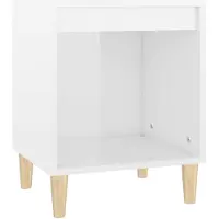 vidaXL Nachtkastje 40x35x50 cm bewerkt hout hoogglans wit