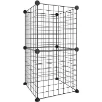 vidaXL Huisdierenkooi met 8 panelen 35x35x70 cm staal zwart