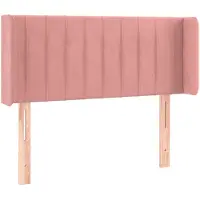vidaXL Hoofdbord met randen 93x16x78/88 cm fluweel roze