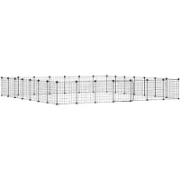 vidaXL Huisdierenkooi met deur 28 panelen 245x245x35 cm staal zwart