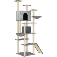 vidaXL Kattenmeubel met sisal krabpalen 191 cm lichtgrijs