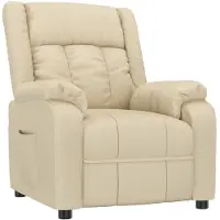 vidaXL Fauteuil verstelbaar stof crèmekleurig