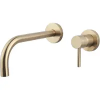 Mueller Slim inbouw wastafelkraan met Coldstart geborsteld messing PVD