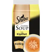 Sheba 4x - Classic Soup Kip - Kattenvoer Multipack - 4x 40g (640g)