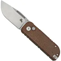 FOX Black NU-BOWIE, Stonewashed D2 Blade, Brown Micarta zakmes