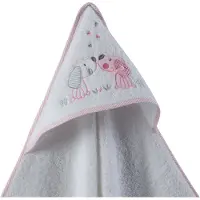 Gamberritos badacape 100 x 100 cm wit/roze