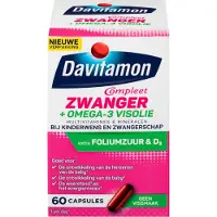 Davitamon Mama Compleet Zwanger Omega 3 Visolie met Foliumzuur - Multivitamine zwangerschap met vitamine D3 - 60 stuks zwangerschapsvitaminen