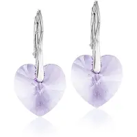 Montebello Oorbellen Edrea Violet - 925 Zilver - Swarovski Hart - Ø14x30mm