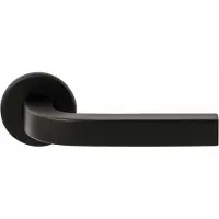 Hardbrass Deurkruk Osaka op rond rozet 4mm dun - zwart