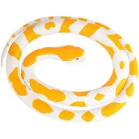 Wild republic slang Phython junior 117 cm rubber geel/wit