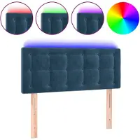 vidaXL Hoofdbord LED 90x5x78/88 cm fluweel donkerblauw