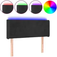 vidaXL Hoofdbord LED 103x16x78/88 cm fluweel zwart