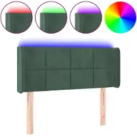 vidaXL Hoofdbord LED 83x16x78/88 cm fluweel donkergroen