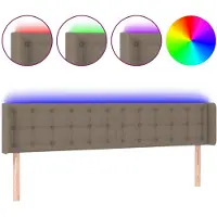 vidaXL Hoofdbord LED 163x16x78/88 cm stof taupe