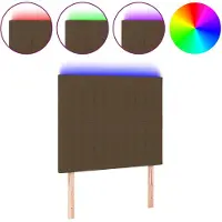 vidaXL Hoofdbord LED 90x5x118/128 cm stof donkerbruin