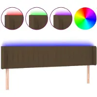 vidaXL Hoofdbord LED 183x16x78/88 cm stof donkerbruin