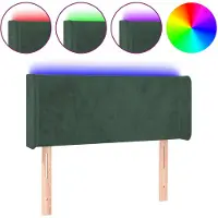 vidaXL Hoofdbord LED 103x16x78/88 cm fluweel donkergroen