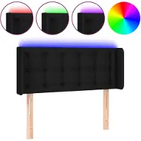 vidaXL Hoofdbord LED 83x16x78/88 cm stof zwart