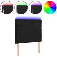 vidaXL Hoofdbord LED 80x5x118/128 cm fluweel zwart
