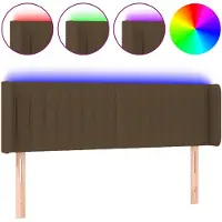 vidaXL Hoofdbord LED 147x16x78/88 cm stof donkerbruin