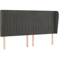 vidaXL Hoofdbord met randen 163x23x118/128 cm fluweel donkergrijs