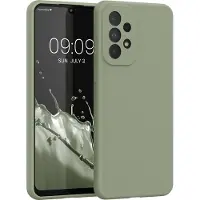 Kwmobile telefoonhoesje geschikt voor Samsung Galaxy A33 5G - Hoesje met siliconen coating - Smartphone case in grijsgroen