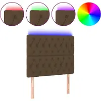 vidaXL Hoofdbord LED 100x7x118/128 cm stof donkerbruin