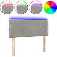 vidaXL Hoofdbord LED 90x5x78/88 cm fluweel lichtgrijs