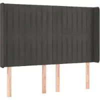 vidaXL Hoofdbord met randen 147x16x118/128 cm fluweel donkergrijs