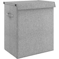 vidaXL Wasmand inklapbaar 51x34,5x59 cm kunstlinnen grijs