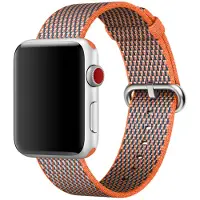 Apple Watch 38mm Spicy Orange Check Woven Nylon Horlogeband