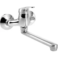 Aqualine 35 wastafelkraan met rechte uitloop 22cm hartafstand 10cm chroom