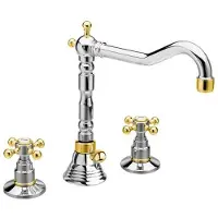 Sapho Antea 3-gats wastafelkraan 17.5cm met pop-up waste chroom / goud