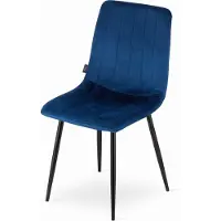 Viking Choice LAVA - Velvet eetkamerstoel - set van 4 eettafel stoelen - blauw