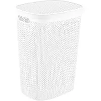 Bathroom Solutions Wasmand - wit - 60 liter - 37 x 46 x 60 cm - met deksel