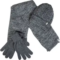 HKM winterset Romeo - grijs gemeleerd - set van sjaal/muts/wanten