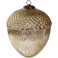 Ptmd collection PTMD glazen dennenappel XL - zilver/goud - 25,5 x 25,5 x 30,5