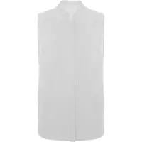 Roly Wit damesschort met blinde drukknopen, zakken en mao kraag ,model Aldany maat XL