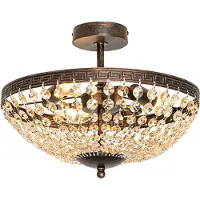 QAZQA Klassieke plafondlamp brons en kristal 3-lichts - Mondrian