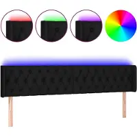 vidaXL Hoofdbord LED 203x16x78/88 cm stof zwart