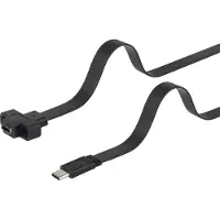 Renkforce RF-3415026 USB-kabel USB 3.2 Gen1 USB-C stekker, USB-C bus 0.50 m Zwart Schroefbaar, Zeer flexibel