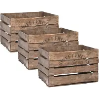 Esschert Design Esschert Fruitkist - Set van 4x stuks - 42 x 51 x 30 cm - hout - opberg - krat - opbergkrat - Aardappel/appel kratjes/kistjes - Fruit opslagkist