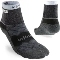 Injinji Mens Liner+Runner Mini-Crew Coolmax Black L/XL (44.5-47.5)