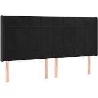 vidaXL Hoofdbord met randen 163x16x118/128 cm fluweel zwart